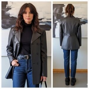Danier M 90s Modern Contemporary Matrix Minimalist Mobwife Long Leather Jacket